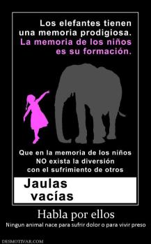 Habla por ellos Ningun animal nace para sufrir dolor o para vivir preso