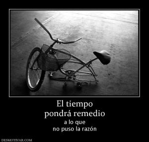 El tiempo pondrá remedio a lo que no puso la razón