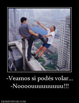 -Veamos si podés volar... -Noooouuuuuuuuu!!!
