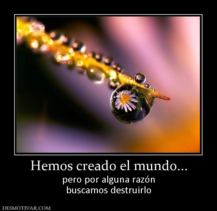 Hemos creado el mundo... pero por alguna razón buscamos destruirlo