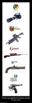 Si los navegadores fueran armas ¿Cuales serian?