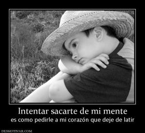Intentar sacarte de mi mente es como pedirle a mi corazón que deje de latir