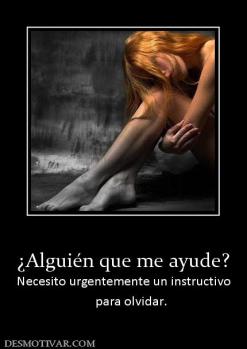¿Alguién que me ayude? Necesito urgentemente un instructivo      para olvidar.