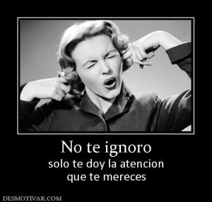 No te ignoro solo te doy la atencion que te mereces