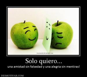Solo quiero... una amistad sin falsedad y una alegria sin mentiras!