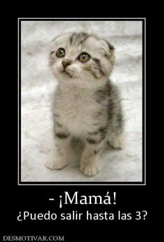 - ¡Mamá! ¿Puedo salir hasta las 3?