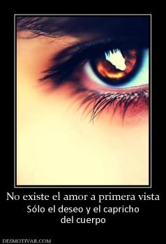 No existe el amor a primera vista Sólo el deseo y el capricho del cuerpo