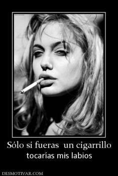 Sólo si fueras  un cigarrillo tocarías mis labios