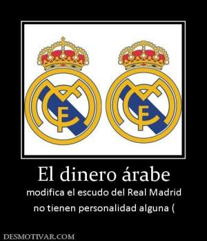 El dinero árabe modifica el escudo del Real Madrid no tienen personalidad alguna (