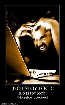 ¡NO ESTOY LOCO! ¡NO ESTOY LOCO! ¡No estoy locooooo!
