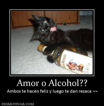 Amor o Alcohol?? Ambos te hacen feliz y luego te dan resaca ¬¬