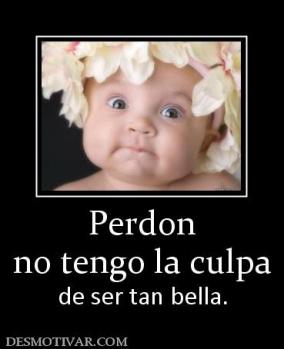 Perdon no tengo la culpa de ser tan bella.