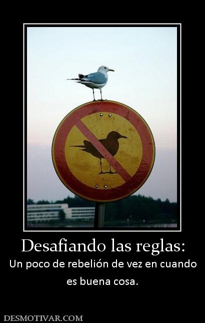 Desafiando las reglas: Un poco de rebelión de vez en cuando es buena cosa.