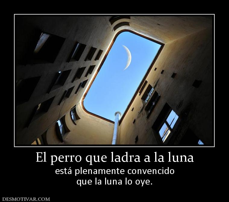 El perro que ladra a la luna está plenamente convencido que la luna lo oye.