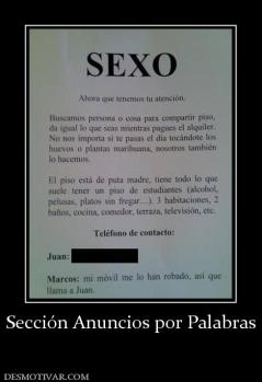 Sección Anuncios por Palabras