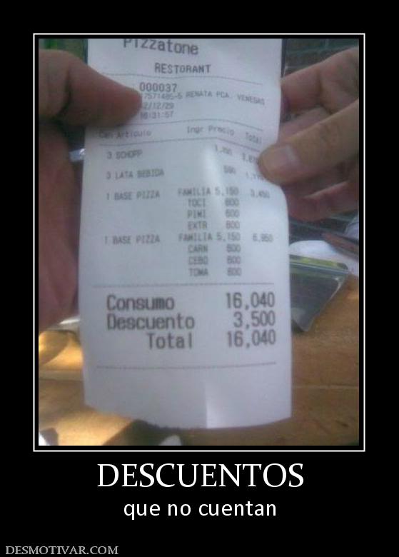DESCUENTOS que no cuentan