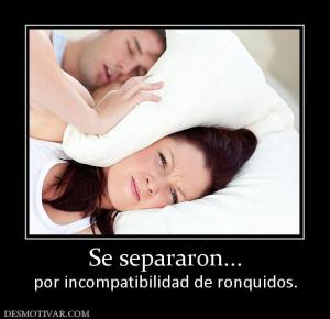 Se separaron... por incompatibilidad de ronquidos.