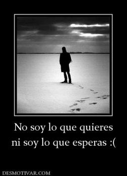 No soy lo que quieres ni soy lo que esperas :(