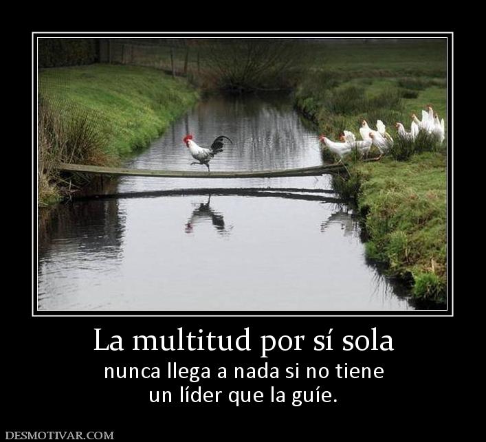La multitud por sí sola nunca llega a nada si no tiene un líder que la guíe.