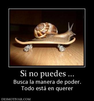 Si no puedes ... Busca la manera de poder. Todo está en querer