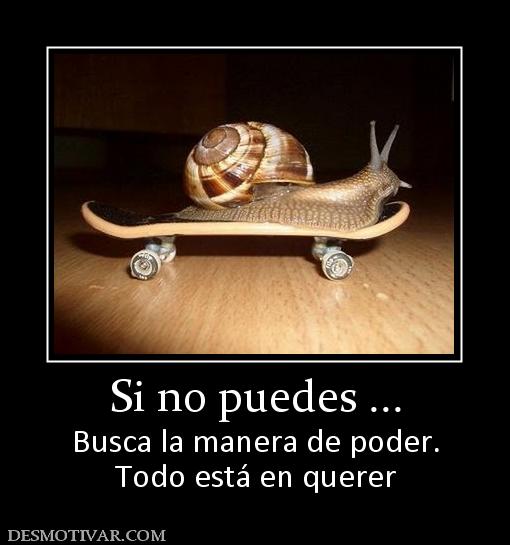 Si no puedes ... Busca la manera de poder. Todo está en querer