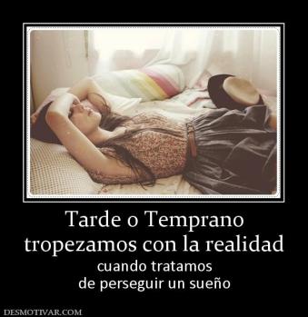 Tarde o Temprano tropezamos con la realidad cuando tratamos de perseguir un sueño