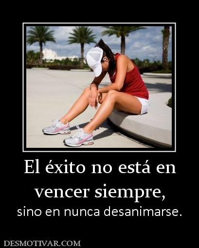 El éxito no está en vencer siempre, sino en nunca desanimarse.