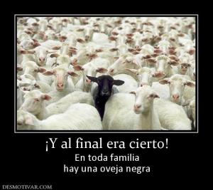 ¡Y al final era cierto! En toda familia hay una oveja negra