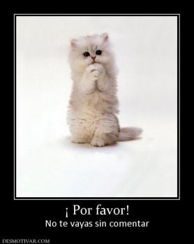 ¡ Por favor! No te vayas sin comentar