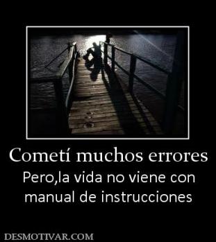 Cometí muchos errores Pero,la vida no viene con manual de instrucciones
