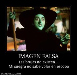 IMAGEN FALSA Las brujas no existen... Mi suegra no sabe volar en escoba