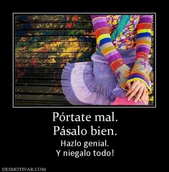 Pórtate mal. Pásalo bien. Hazlo genial. Y niegalo todo!