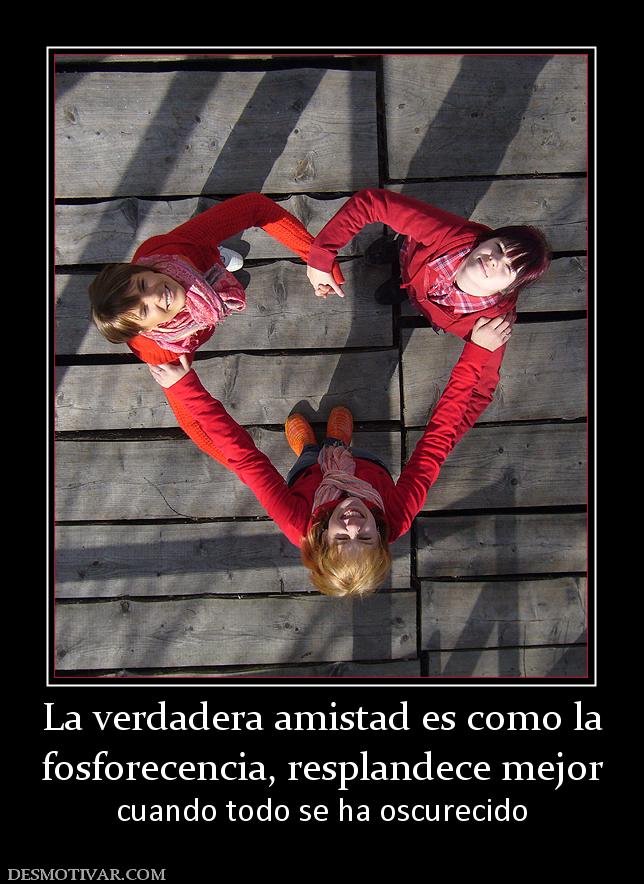 La verdadera amistad es como la fosforecencia, resplandece mejor cuando todo se ha oscurecido