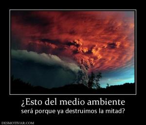 ¿Esto del medio ambiente será porque ya destruimos la mitad?