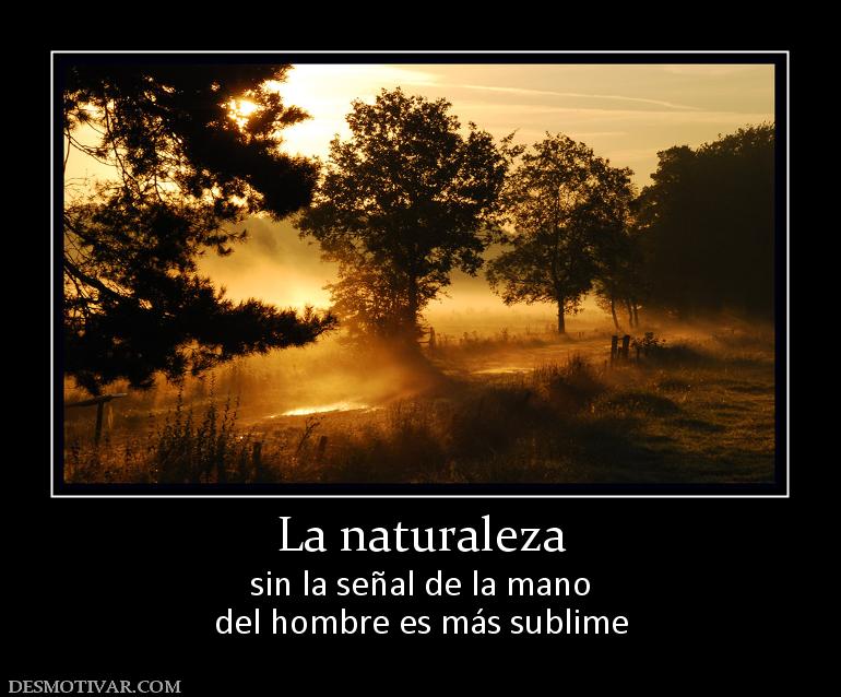 La naturaleza sin la señal de la mano del hombre es más sublime
