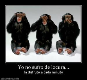 Yo no sufro de locura... la disfruto a cada minuto