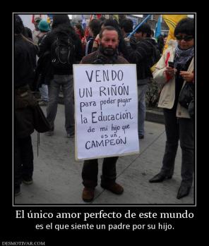 El único amor perfecto de este mundo es el que siente un padre por su hijo.