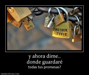 y ahora dime.. donde guardaré todas tus promesas?