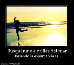 Busquenme a orillas del mar besando la espuma y la sal