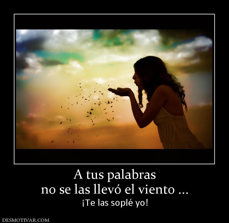 A tus palabras no se las llevó el viento ... ¡Te las soplé yo!