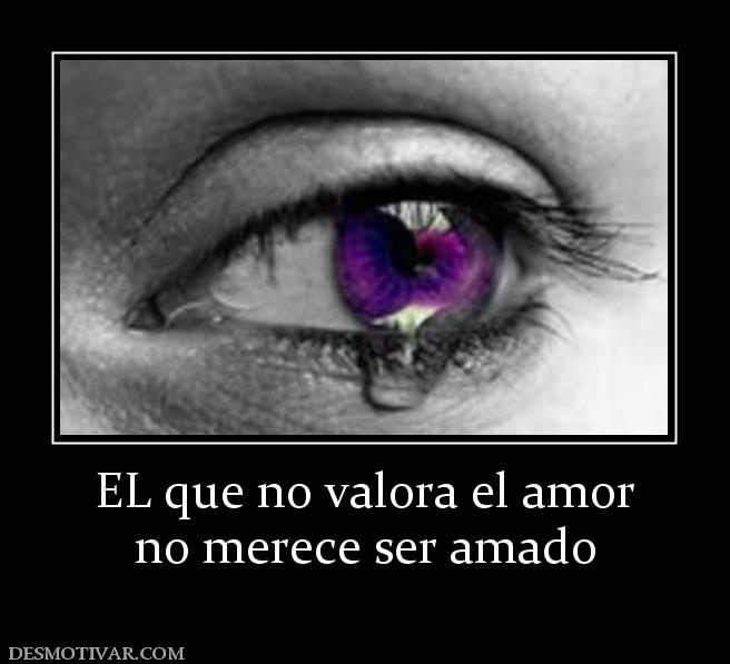 EL que no valora el amor no merece ser amado