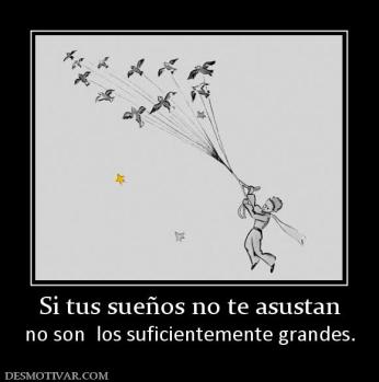 Si tus sueños no te asustan no son  los suficientemente grandes.
