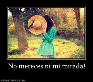 No mereces ni mi mirada!