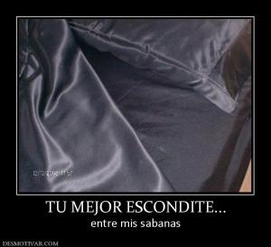 TU MEJOR ESCONDITE... entre mis sabanas