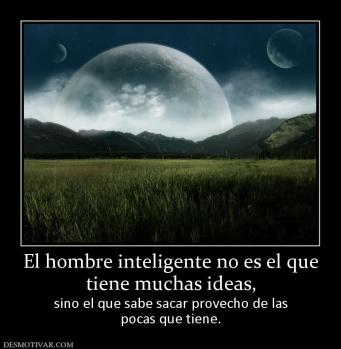 El hombre inteligente no es el que tiene muchas ideas, sino el que sabe sacar provecho de las pocas que tiene.