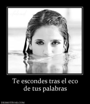 Te escondes tras el eco de tus palabras