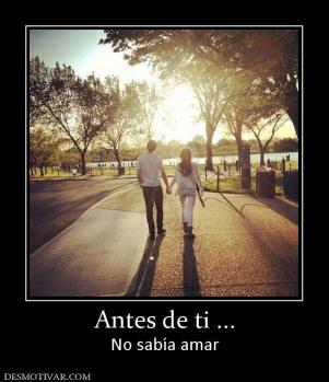 Antes de ti ... No sabía amar