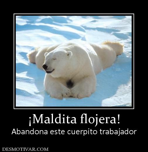 ¡Maldita flojera! Abandona este cuerpito trabajador
