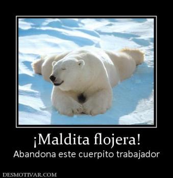 ¡Maldita flojera! Abandona este cuerpito trabajador