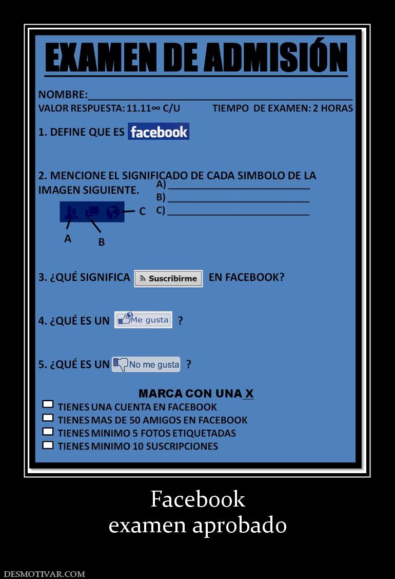 Facebook examen aprobado